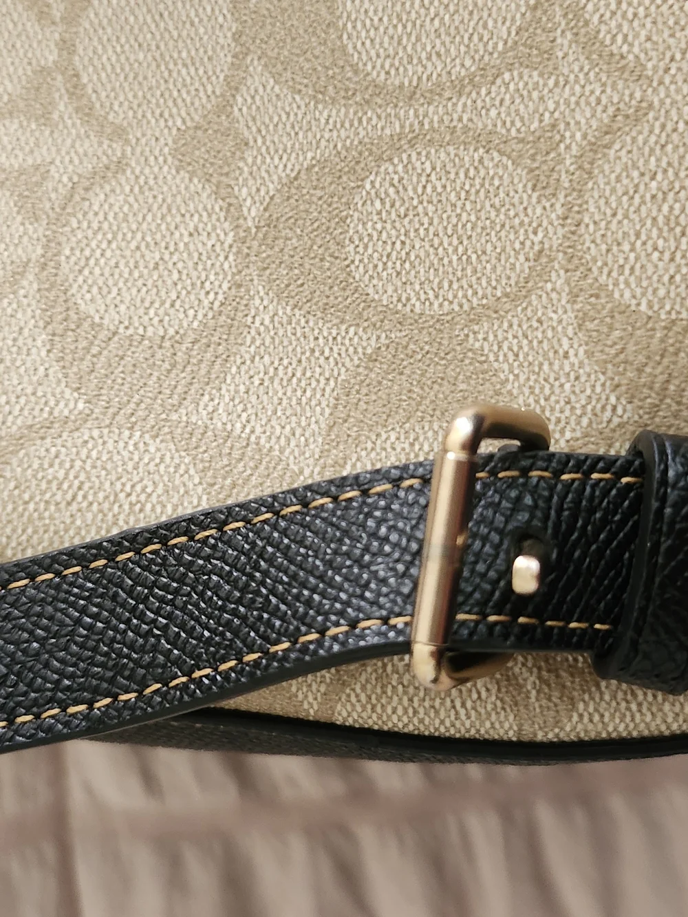 Coach Signature Print Beige & Black Mini Backpack